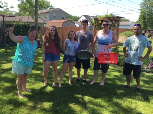 After the water balloon fight with the nieces and nephews.